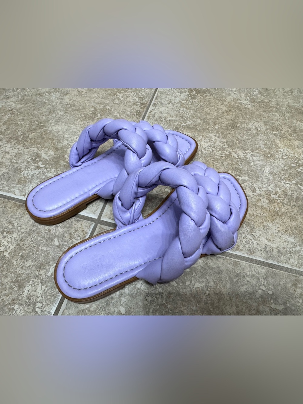 SCHUTZ Lavender Braided Double-Strap Slide Sandals - Picture 2 of 3